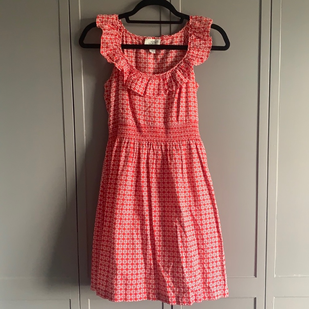 LOFT Ann Taylor Red and White Dress